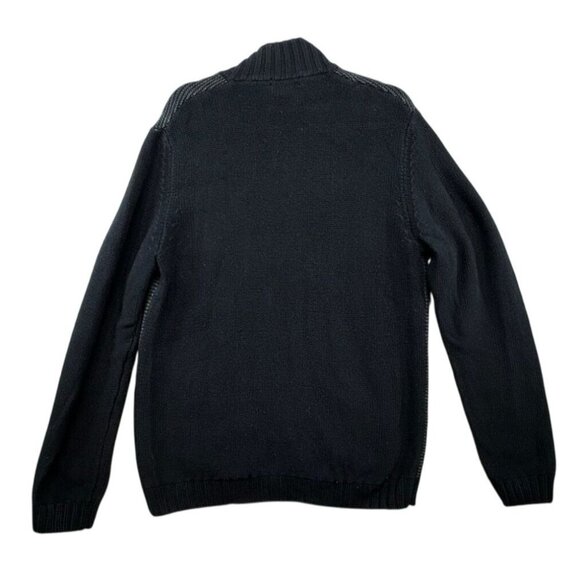 Calvin Klein Mens Full-Zip Knit Design Sweater XL Gray & Dark Gray Ribbed Colla - Picture 11 of 13